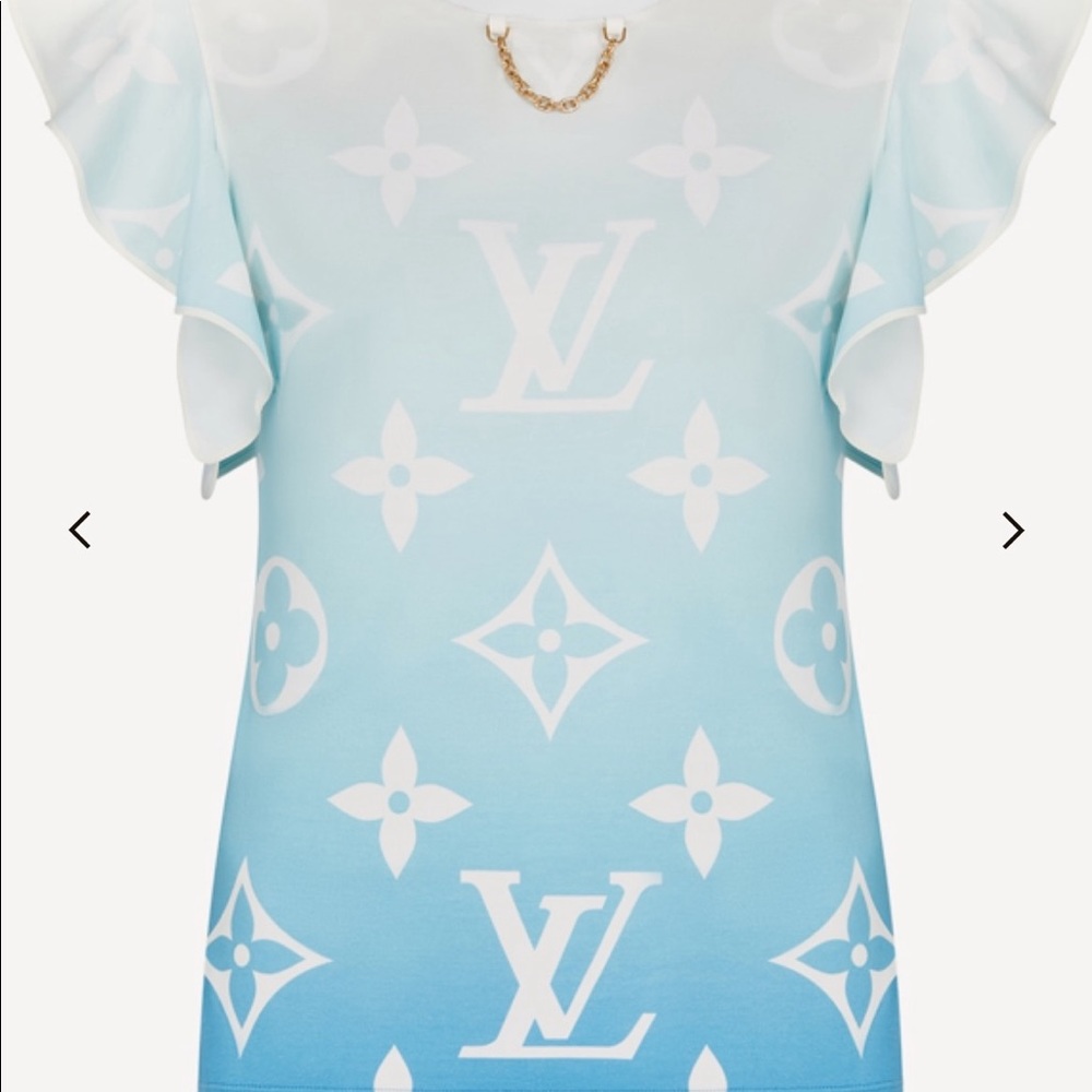 BLUE LAGOON MONOGRAM FLOUNCE SLEEVE T-SHIRT